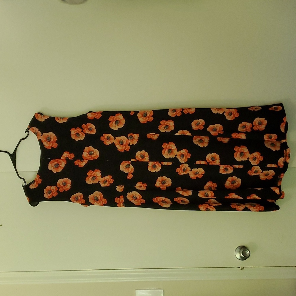 Talbots dress black floral sz 16W good condition